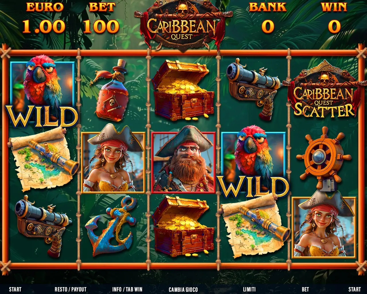 Caribbean Quest game screen