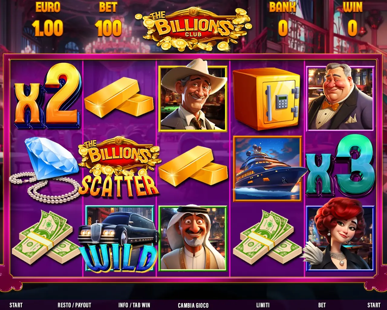 The Billion’s Club game screen