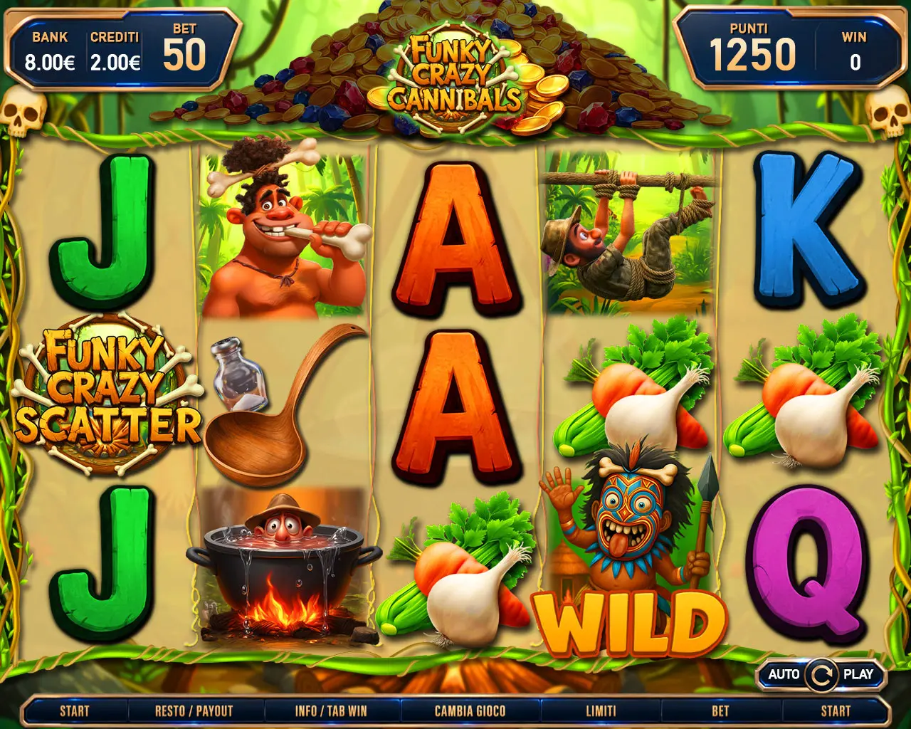 Funky Crazy Cannibals game screen